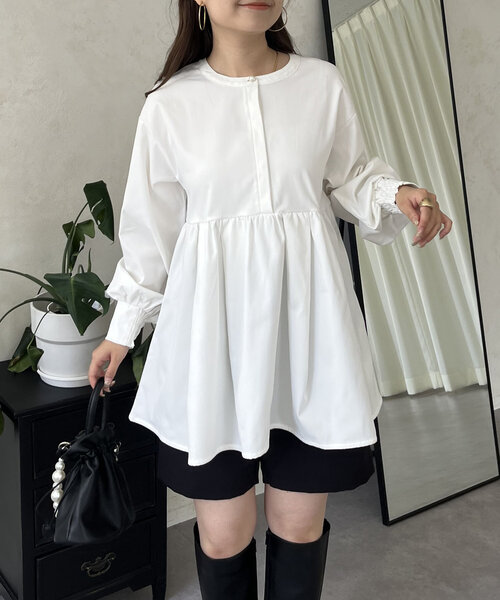 「prose verse」 長袖チュニック MEDIUM オフホワイト レディース