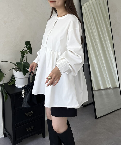 「prose verse」 長袖チュニック MEDIUM オフホワイト レディース