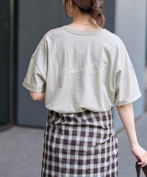 tシャツ 「再入荷！」「25AW新作」さり気ないポイントがお洒落刺繍ロゴハーフスリーブT レディース