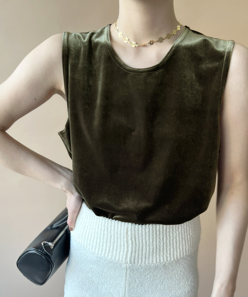 「EDIT. FOR LULU」 「SIMONE WILD」ノースリーブトップス MEDIUM グリーン レディース_画像3