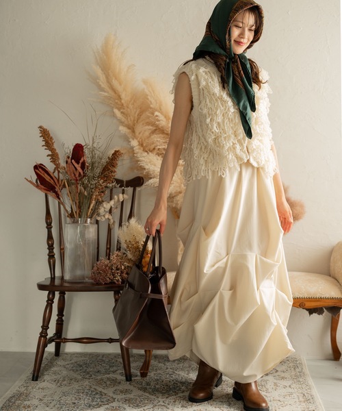 Muffiny スカート ランダムタックロングスカート : ZOZOTOWN Yahoo!店