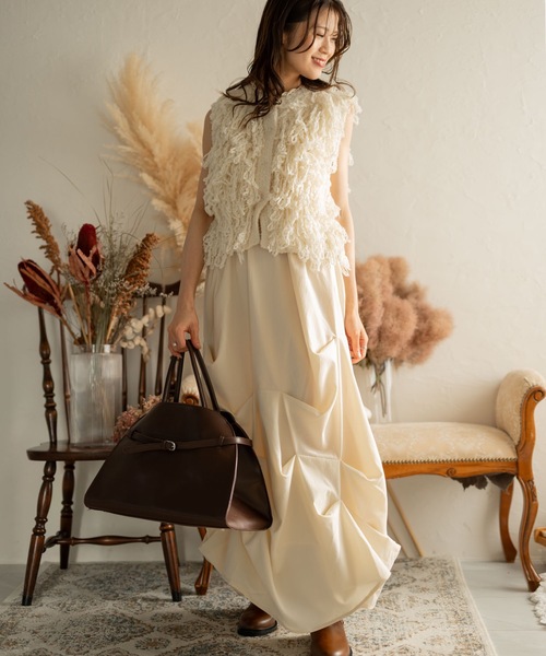 Muffiny スカート ランダムタックロングスカート : ZOZOTOWN Yahoo!店