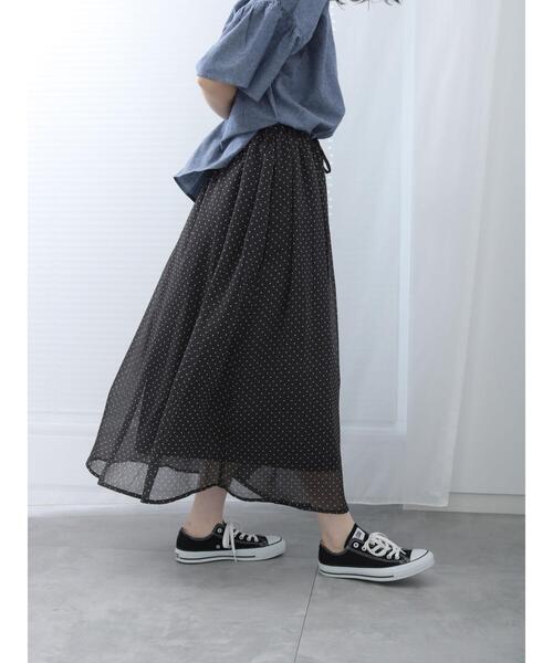 Samansa Mos2 blue（サマンサモスモスブルー） ロングスカート F