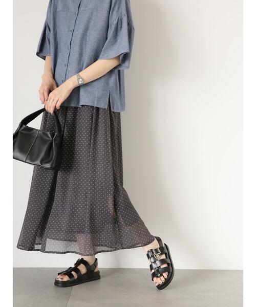 Samansa Mos2 blue（サマンサモスモスブルー） ロングスカート F