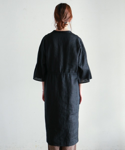 「NOMBRE IMPAIR」 7分袖ワンピース FREE ブラック レディース_画像7
