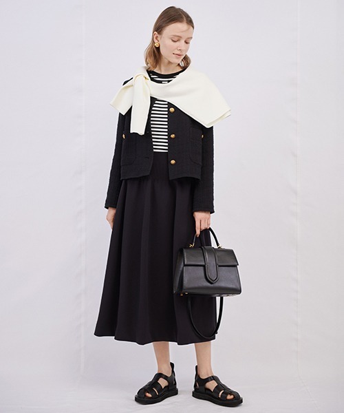 Mila Owen フラップデザインショートツイードジャケット　BLK 1 Mila Owen フラップデザインショートツイードジャケット BLK 0 - メルカリ