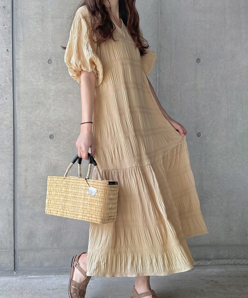 「LAUIR」 半袖ワンピース MEDIUM ブラック レディース_画像9