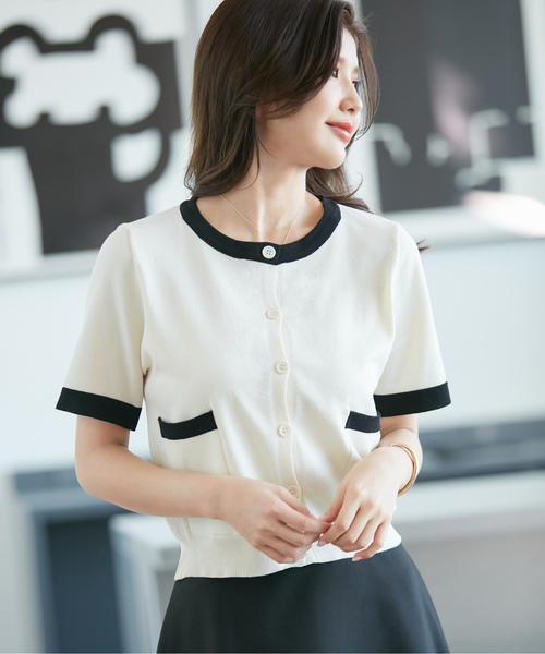 「visage」 半袖ニット FREE ホワイト レディース_画像9