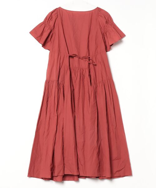 LANVIN en Bleu 「LANVIN Bleu」 半袖ワンピース 38 レッド レディース