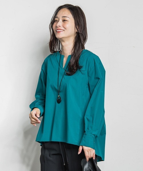 LAUTREAMONT（ロートレアモン） ブラウス シャツ キーネックエアリー