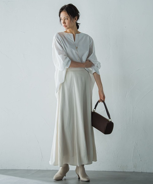 LAUTREAMONT（ロートレアモン） ブラウス シャツ キーネックエアリー