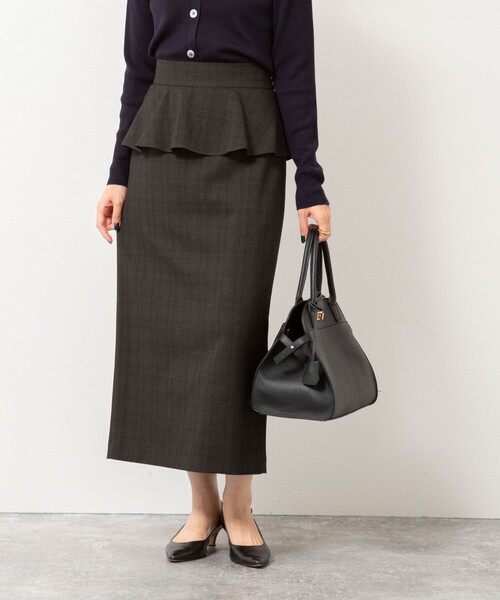 NOLLEY'S（ノーリーズ） スカート ウォッシャブルペプラムタイトミディ