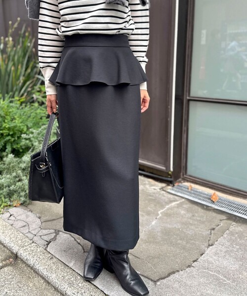 【naomi0626aoi0825】 NOLLEY'S（ノーリーズ） スカート ウォッシャブルペプラムタイトミディ