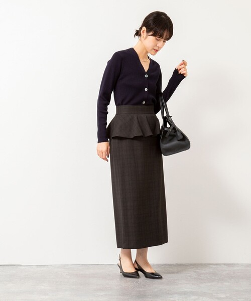 NOLLEY'S（ノーリーズ） スカート ウォッシャブルペプラムタイトミディ