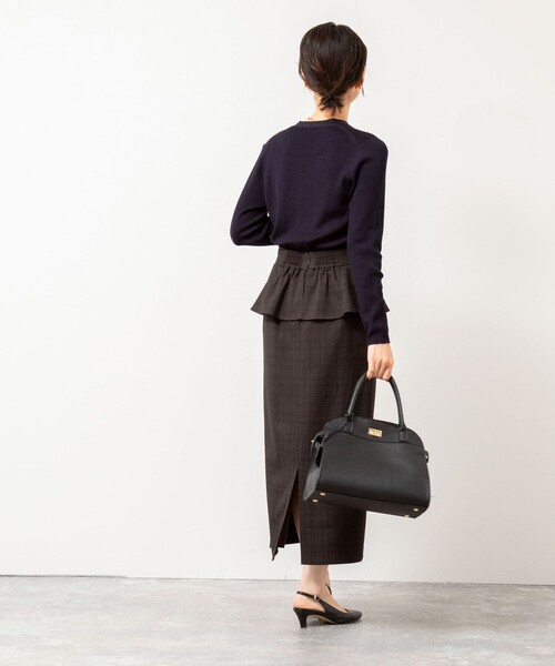 NOLLEY'S（ノーリーズ） スカート ウォッシャブルペプラムタイトミディ