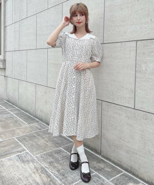 「F i.n.t」 半袖ワンピース FREE アイボリー レディース_画像2