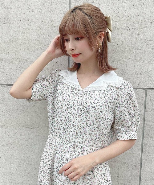 「F i.n.t」 半袖ワンピース FREE アイボリー レディース_画像4