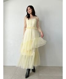 SNIDEL（スナイデル） ドレス Sustainableティアードチュールドレス