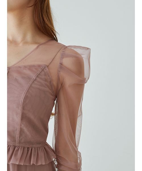 SNIDEL ドレス Sustainableティアードチュールドレス : ZOZOTOWN Yahoo