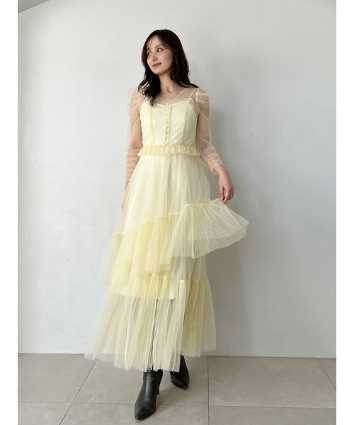 SNIDEL（スナイデル） ドレス Sustainableティアードチュールドレス