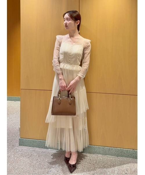 SNIDEL（スナイデル） ドレス Sustainableティアードチュールドレス