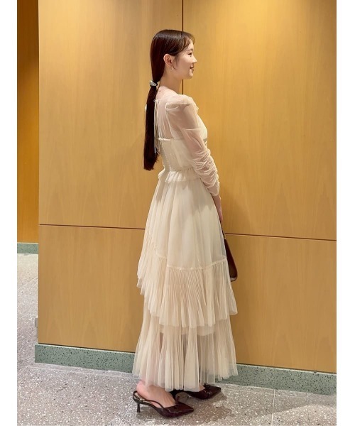 SNIDEL（スナイデル） ドレス Sustainableティアードチュールドレス