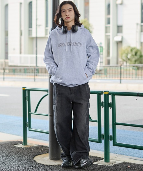ウロコジガーズ パーカー ネイビー 限定 ウロコジグ UROCO JIGGERS WEGO（ウィゴー） パーカー WEGO/エンボスステッチロゴプルパーカー