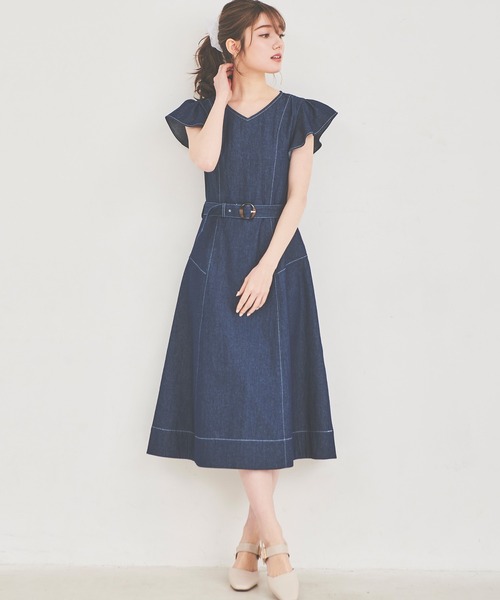 「LAISSE PASSE」 ノースリーブワンピース 36 ネイビー レディース_画像2