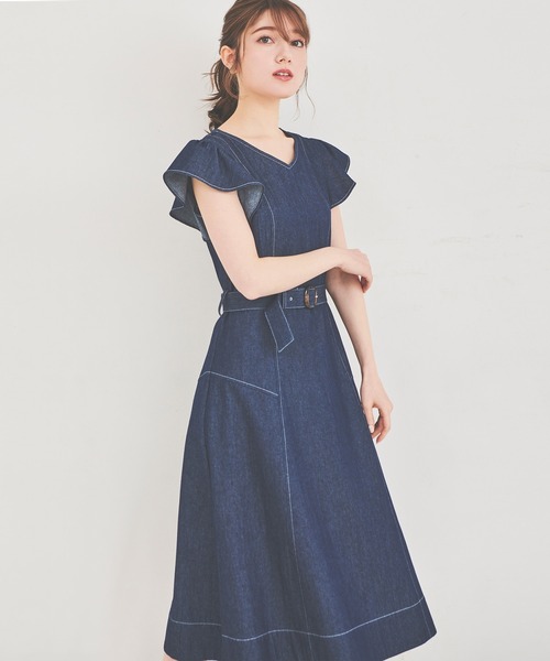 「LAISSE PASSE」 ノースリーブワンピース 36 ネイビー レディース_画像4