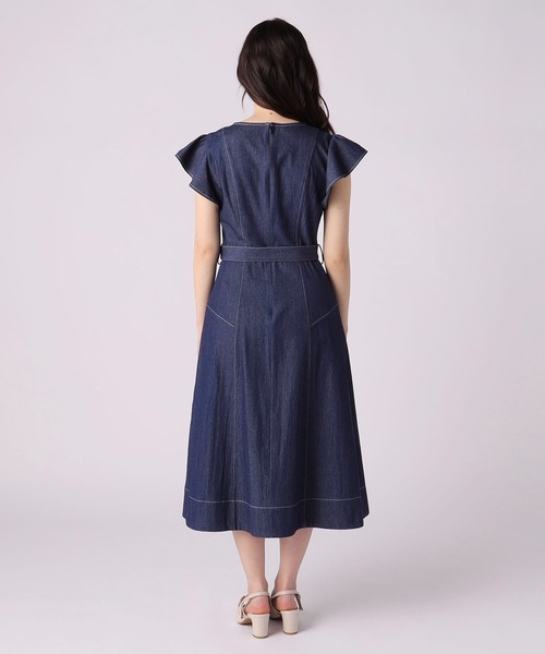 「LAISSE PASSE」 ノースリーブワンピース 36 ネイビー レディース_画像6