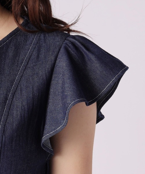 「LAISSE PASSE」 ノースリーブワンピース 36 ネイビー レディース_画像9