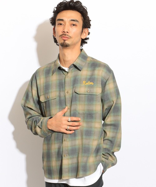 ROTAR（ローター） シャツ Ombre Check Work Shirt メンズ レディース 