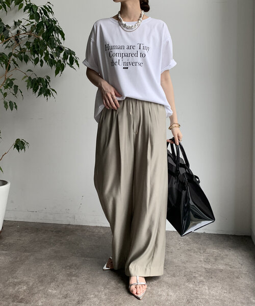 「DouDou」 半袖Tシャツ FREE ベージュ レディース_画像5