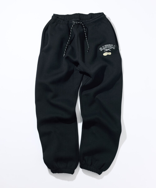 【未使用タグ付き】MARRYME LOGO PANTS ブラック　刺繍入り NAUTICA（ノーティカ） ワイドパンツ パンツ Reebok×NAUTICA
