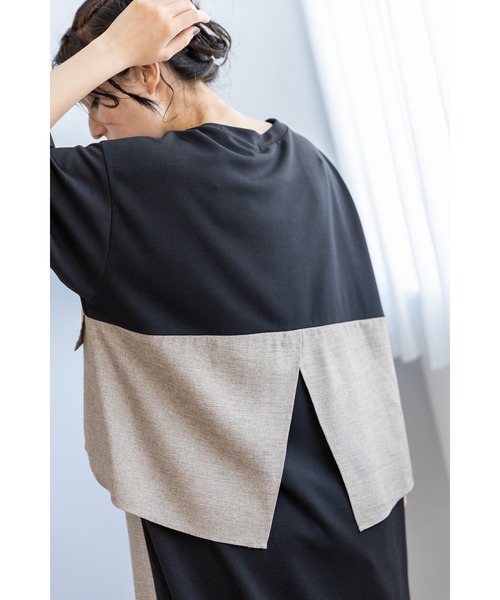 「OSMOSIS」 半袖ワンピース ONE SIZE ブラック レディース_画像8