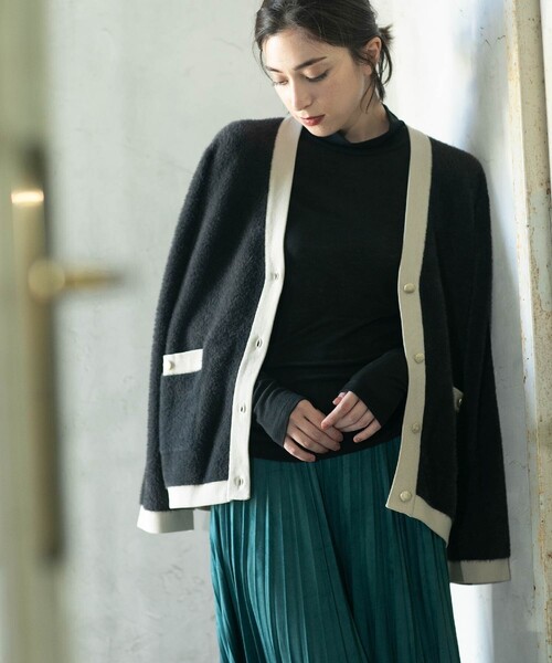 「OPAQUE.CLIP」 ニットカーディガン 38 ベージュ レディース_画像8