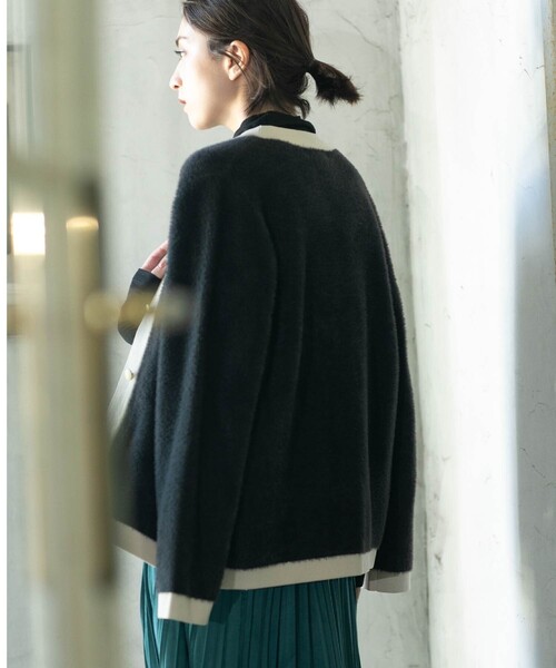 「OPAQUE.CLIP」 ニットカーディガン 38 ベージュ レディース_画像9