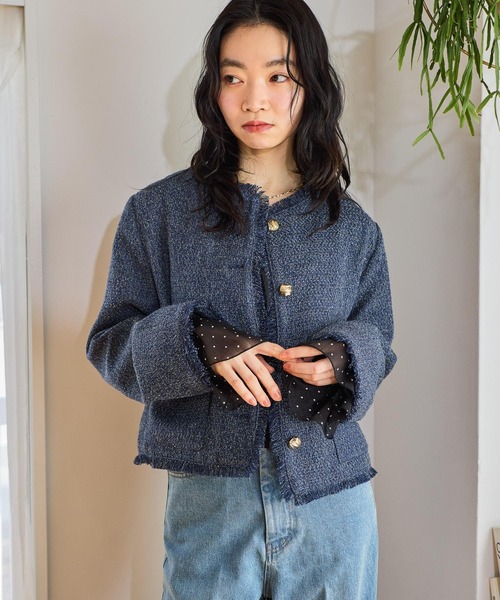 サイコロジー ウインタージャケット レディース Sサイズ おまけ3品付 mysty woman（ミスティウーマン） ジャケット ノーカラージャケット
