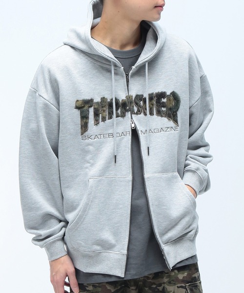 THRASHER（スラッシャー） パーカー フロントロゴ ダブルジップ