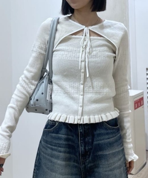 MOUSSY（マウジー） ニット セーター 「26年SS新作」BOW DESIGN