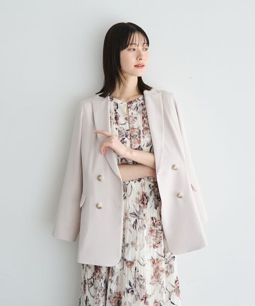 ワンピース フラワー柄シアープリーツワンピースの画像