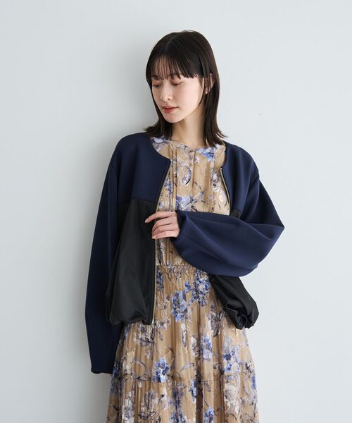 ワンピース フラワー柄シアープリーツワンピースの画像