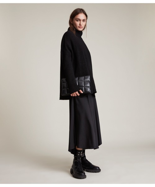 「ALLSAINTS」 コンビワンピース S ブラック レディース_画像4