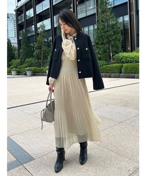 「FRAY I.D」 長袖ワンピース 1 イエロー レディースの画像