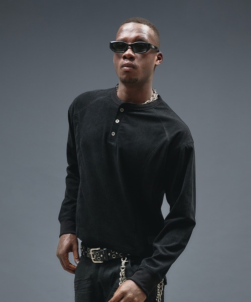 ANDER HUNK tシャツ Henry neck Short Rib LS / ヘンリーネック