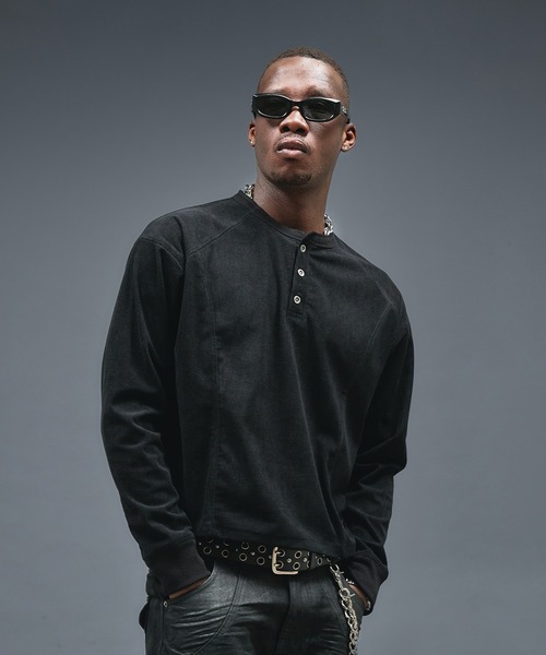 ANDER HUNK tシャツ Henry neck Short Rib LS / ヘンリーネック