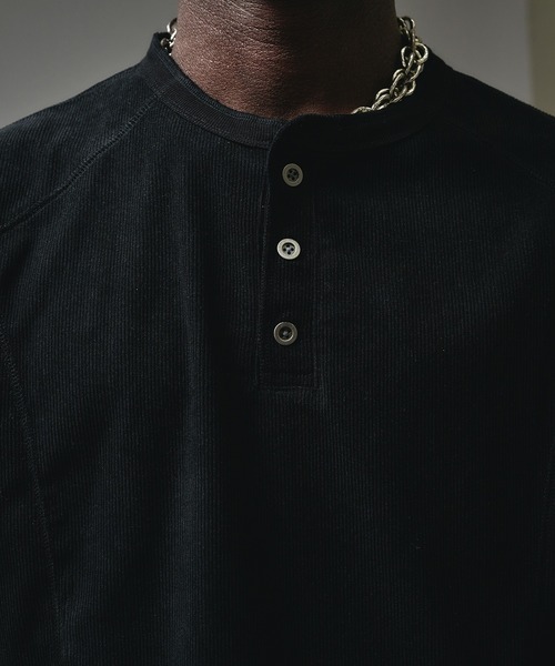 ANDER HUNK tシャツ Henry neck Short Rib LS / ヘンリーネック