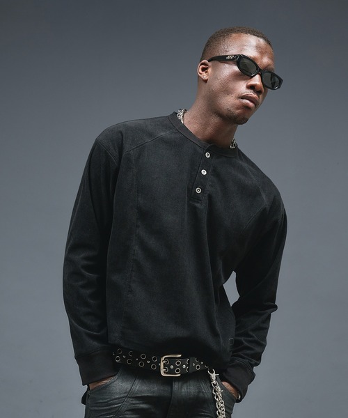 ANDER HUNK tシャツ Henry neck Short Rib LS / ヘンリーネック