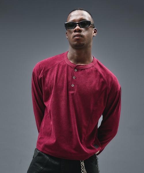 ANDER HUNK tシャツ Henry neck Short Rib LS / ヘンリーネック