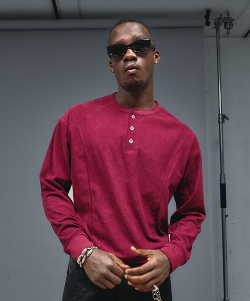 ANDER HUNK tシャツ Henry neck Short Rib LS / ヘンリーネック